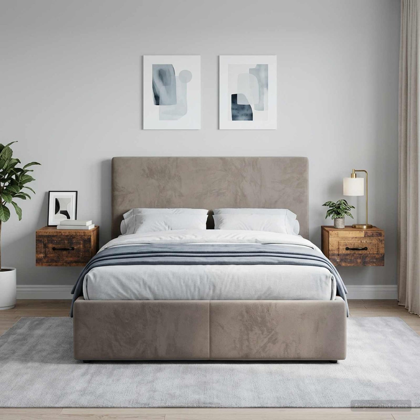 Mobiletto da notte a muro 2 pcs Legno antico 34,5 x 33 x 20 cm