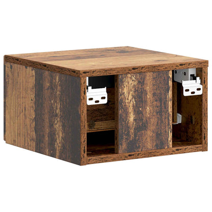 Mobiletto da notte a muro 2 pcs Legno antico 34,5 x 33 x 20 cm | homemem39