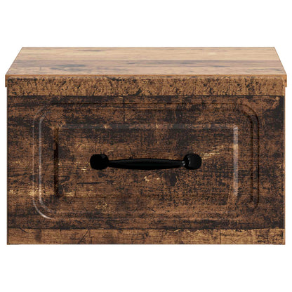 Mobiletto da notte a muro 2 pcs Legno antico 34,5 x 33 x 20 cm