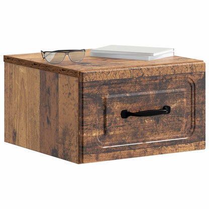 Mobiletto da notte a muro 2 pcs Legno antico 34,5 x 33 x 20 cm | homemem39