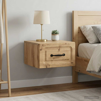 Mobiletto da notte a muro 2 pz Rovere Artigianale