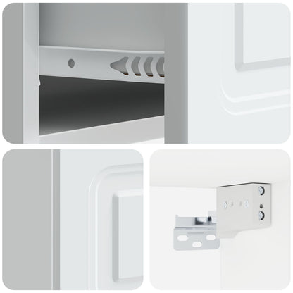 Mobiletto da notte a muro 2 pcs Bianco 49 x 34,5 x 20 cm | homemem39