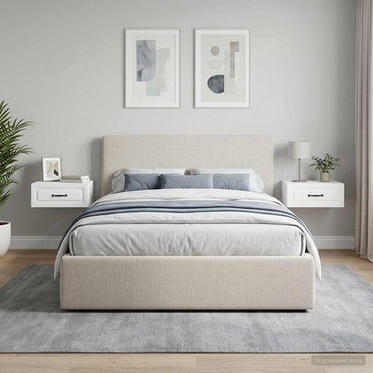 Mobiletto da notte a muro 2 pcs Bianco 49 x 34,5 x 20 cm
