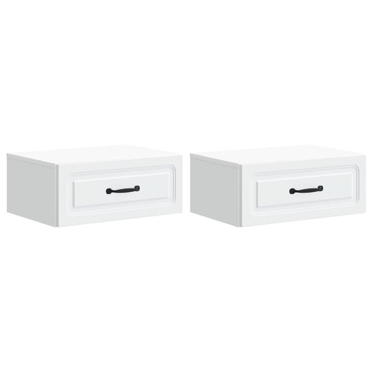Mobiletto da notte a muro 2 pcs Bianco 49 x 34,5 x 20 cm | homemem39
