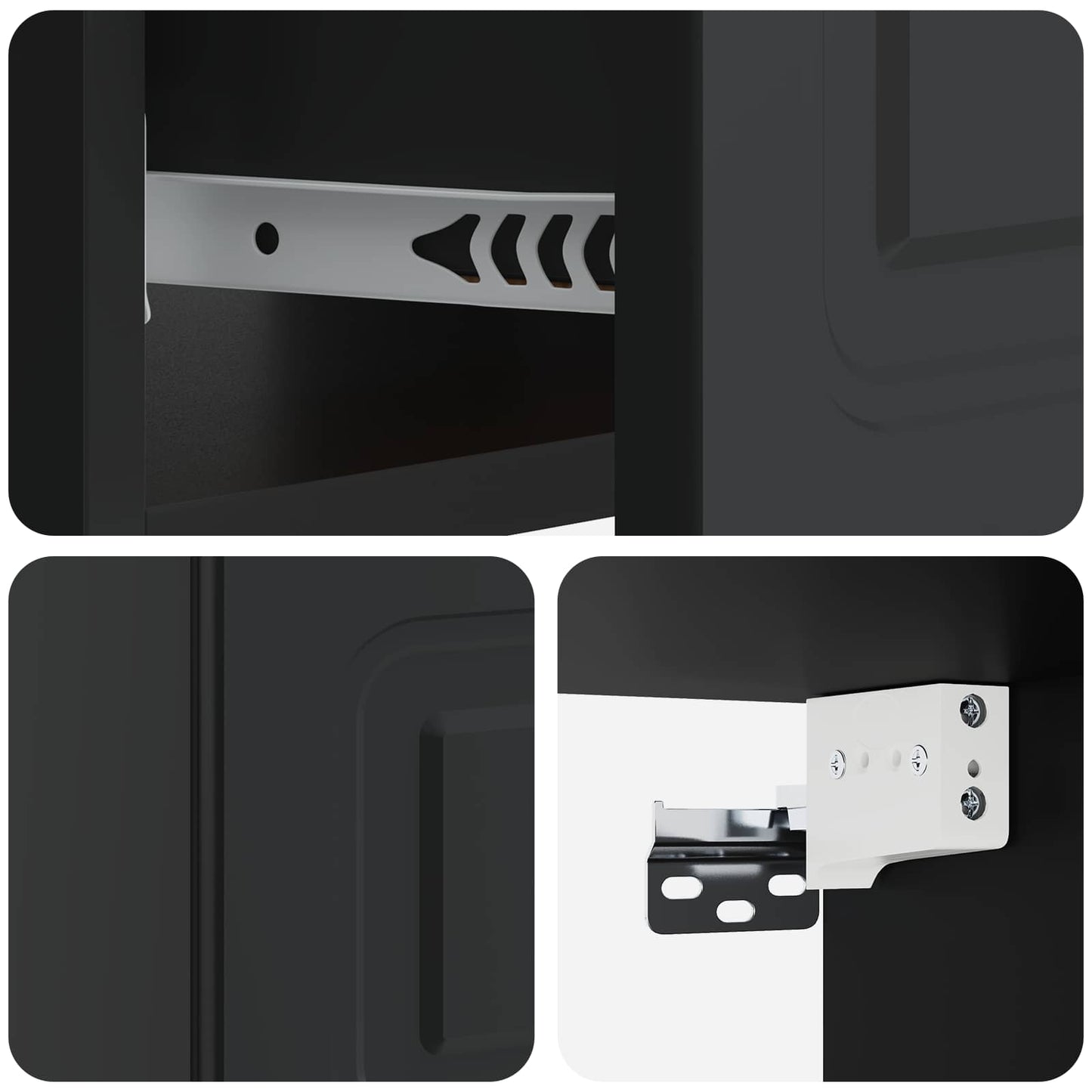 Mobiletto da notte a muro con cassetto Nero 49 x 34,5 x 20 cm | homemem39