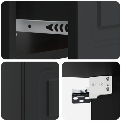Mobiletto da notte a muro con cassetto Nero 49 x 34,5 x 20 cm | homemem39