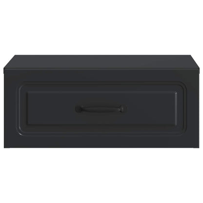 Mobiletto da notte a muro con cassetto Nero 49 x 34,5 x 20 cm | homemem39