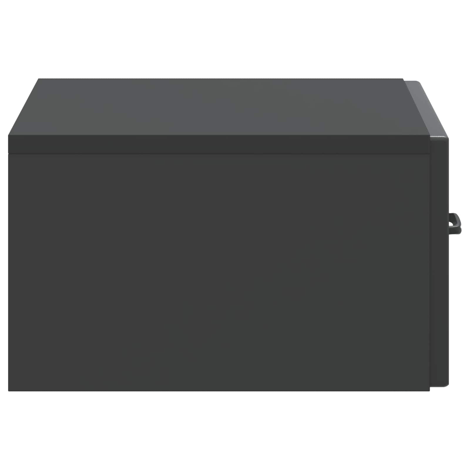 Mobiletto da notte a muro con cassetto Nero 49 x 34,5 x 20 cm | homemem39
