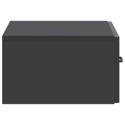 Mobiletto da notte a muro con cassetto Nero 49 x 34,5 x 20 cm | homemem39