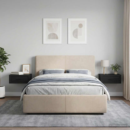 Mobiletto da notte a muro 2 pcs Nero 49 x 34,5 x 20 cm