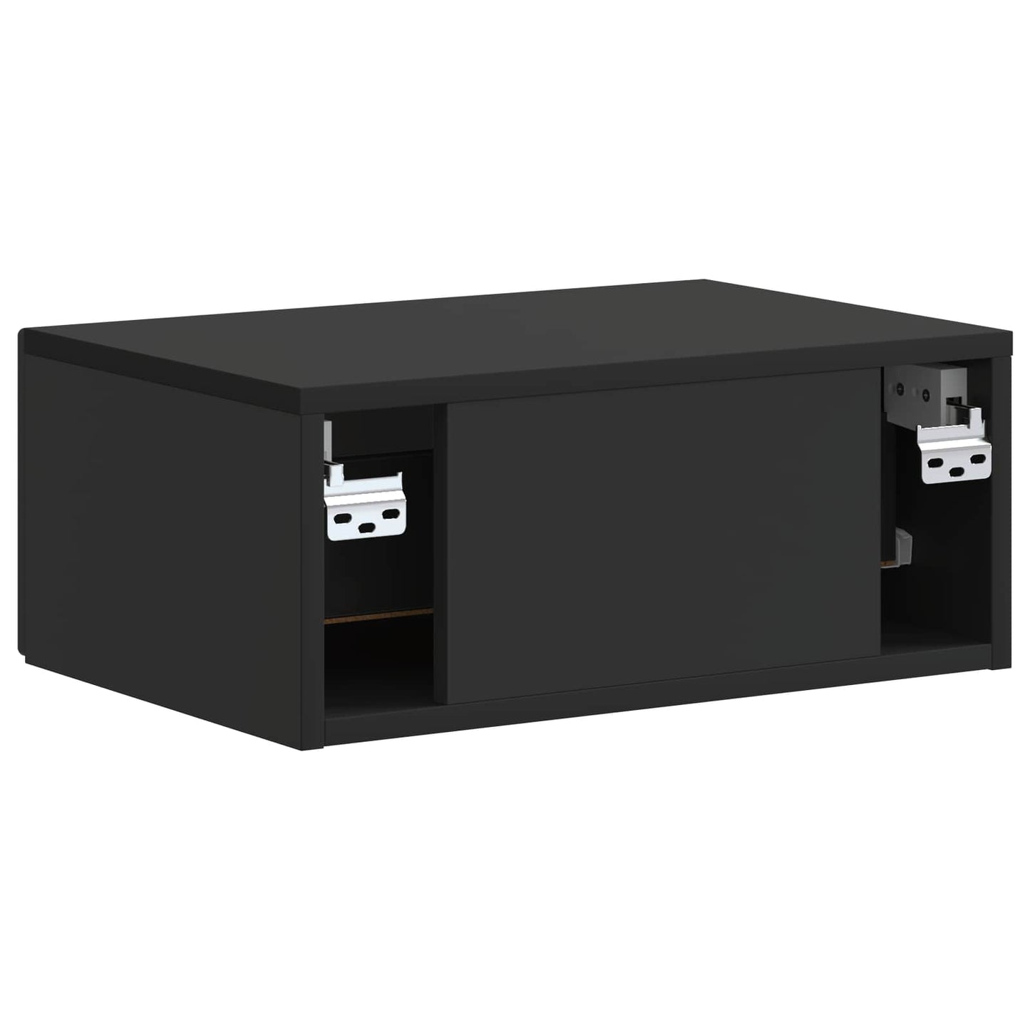 Mobiletto da notte a muro 2 pcs Nero 49 x 34,5 x 20 cm | homemem39