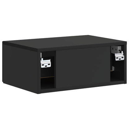 Mobiletto da notte a muro 2 pcs Nero 49 x 34,5 x 20 cm | homemem39
