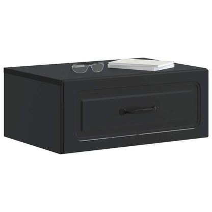 Mobiletto da notte a muro 2 pcs Nero 49 x 34,5 x 20 cm