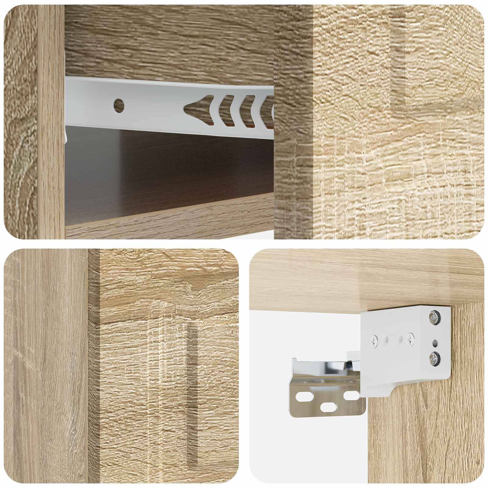 Mobiletto da notte a muro Rovere Sonoma 49 x 34,5 x 20 cm | homemem39