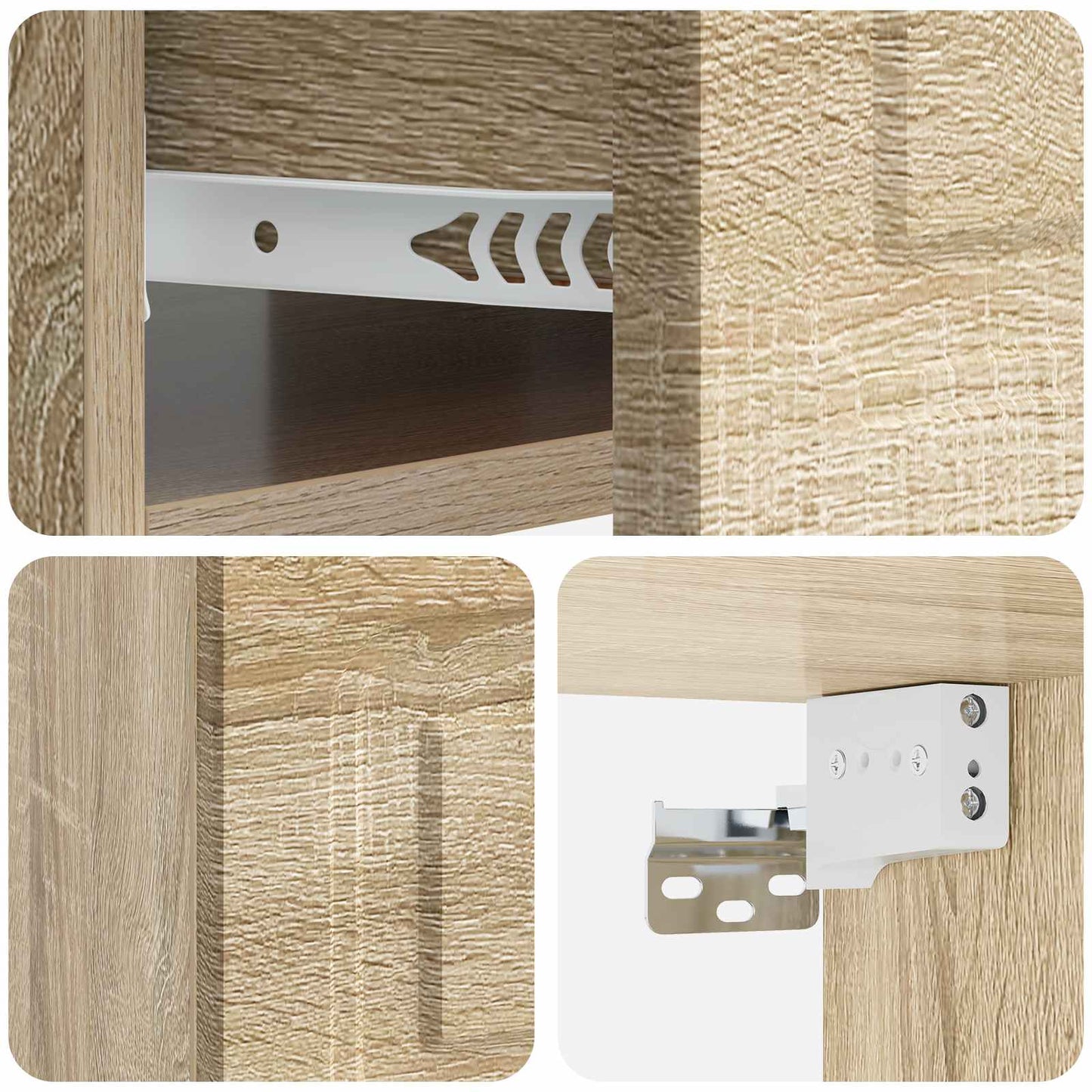 Mobiletto da notte a muro 2 pcs Rovere Sonoma 49 x 34,5 x 20 cm | homemem39