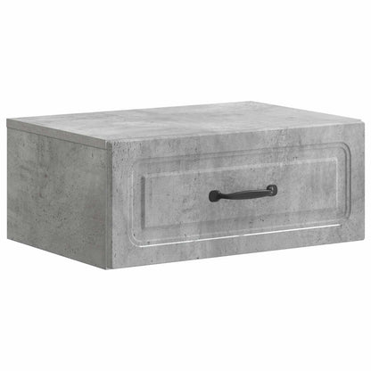 Mobiletto da notte a muro con cassetto 2 pcs Grigio Cemento | homemem39