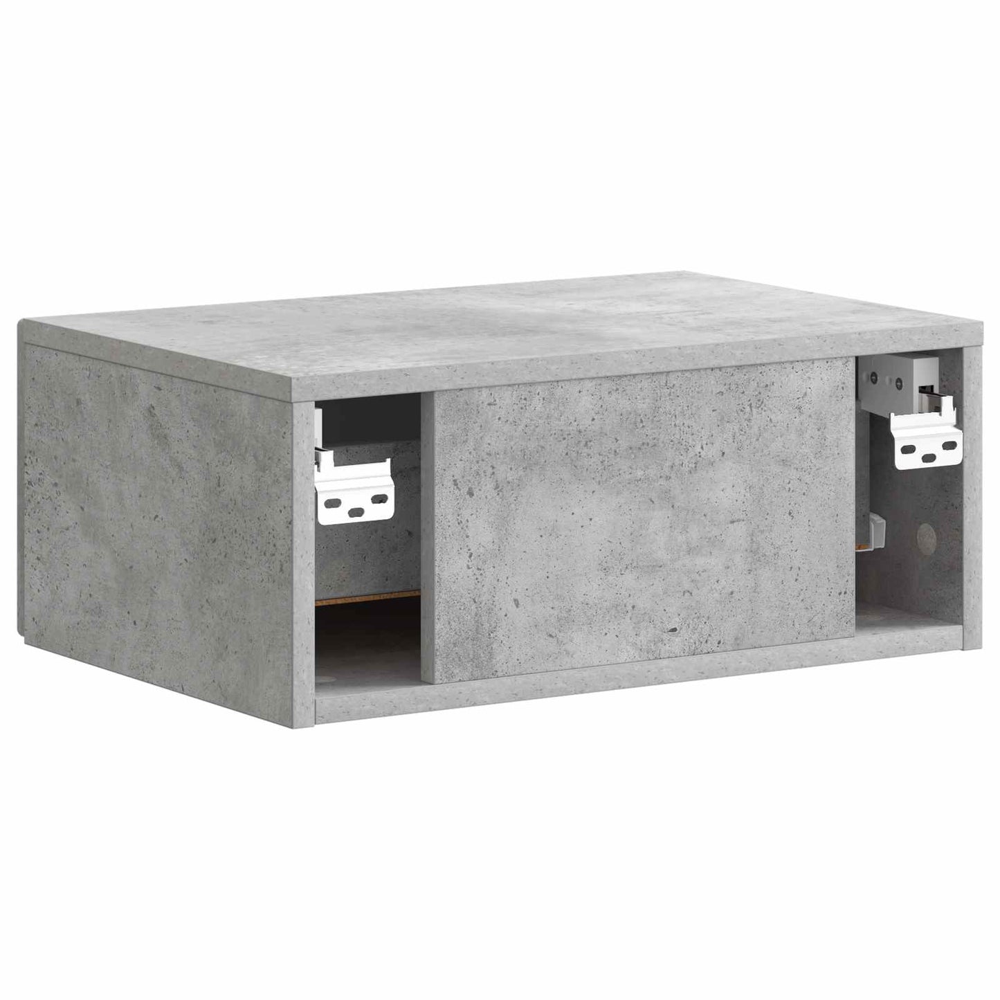 Mobiletto da notte a muro con cassetto 2 pcs Grigio Cemento