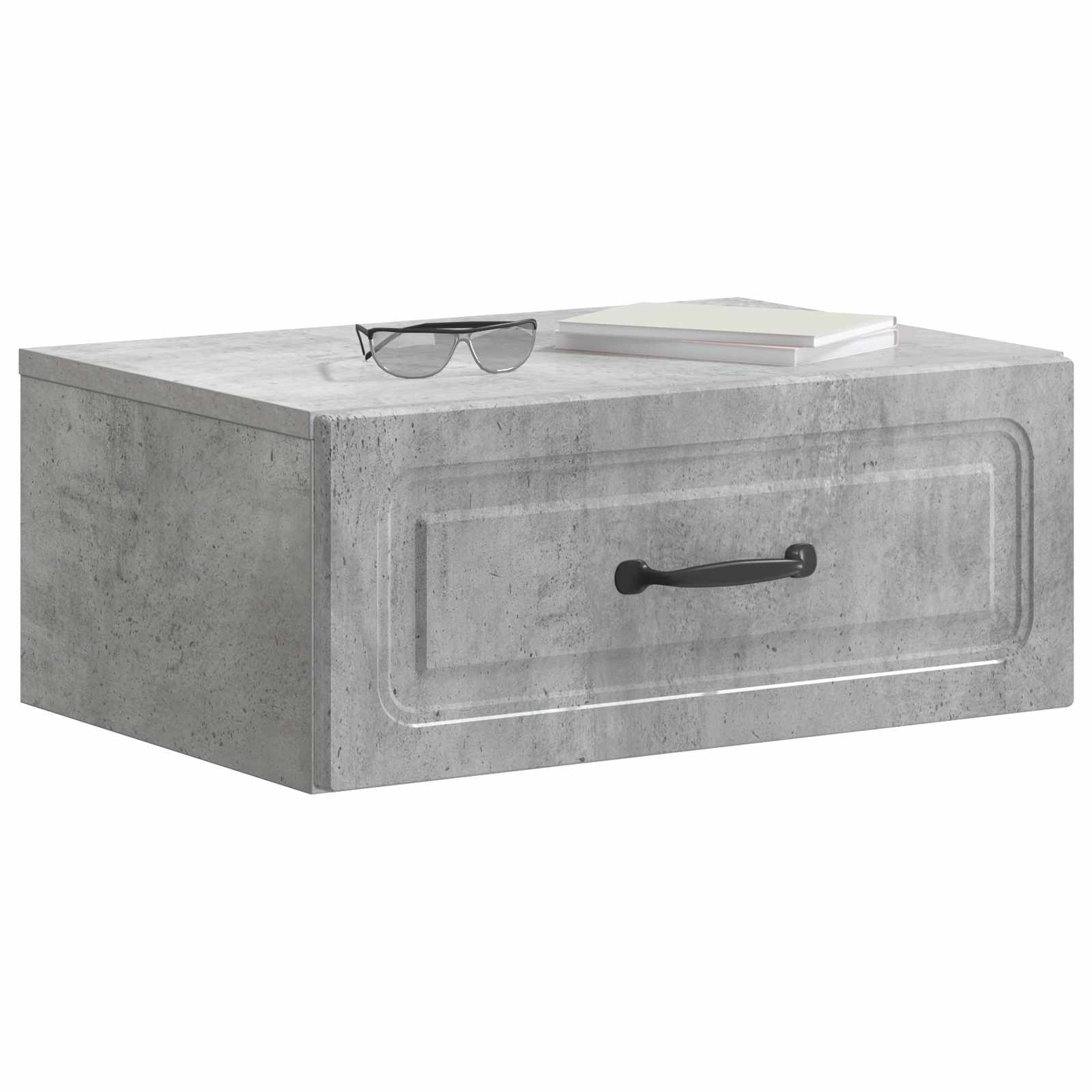 Mobiletto da notte a muro con cassetto 2 pcs Grigio Cemento | homemem39