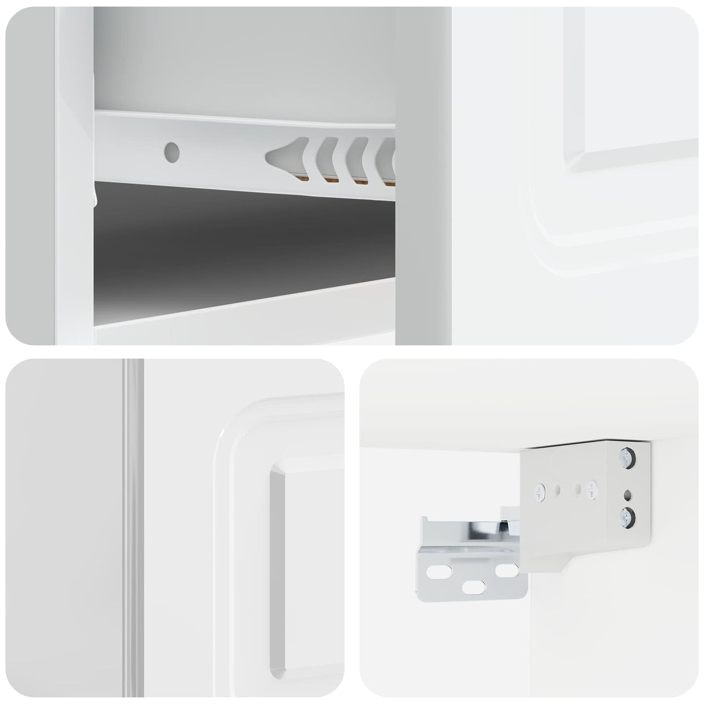 Mobiletto da notte a muro Bianco Lucido 49 x 34,5 x 20 cm | homemem39