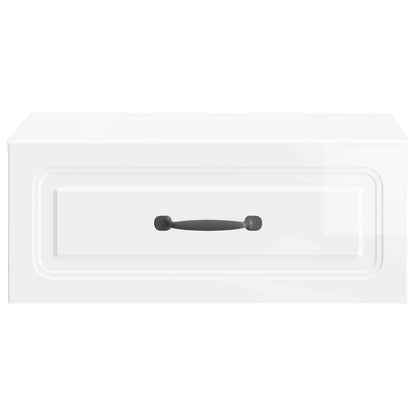 Mobiletto da notte a muro Bianco Lucido 49 x 34,5 x 20 cm | homemem39