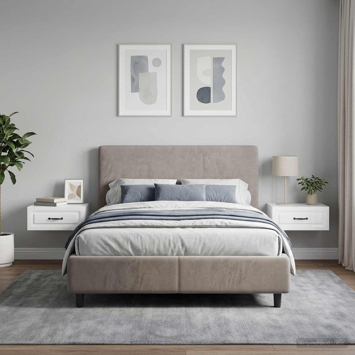 Mobiletto da notte a muro 2 pcs Bianco Lucido 49 x 34,5 x 20 cm