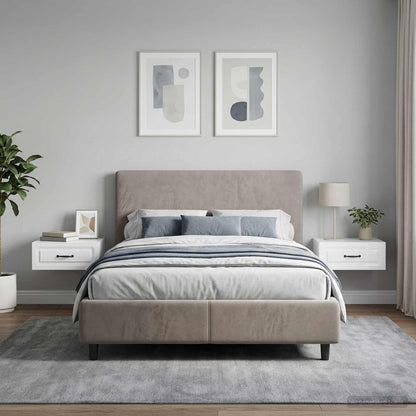 Mobiletto da notte a muro 2 pcs Bianco Lucido 49 x 34,5 x 20 cm
