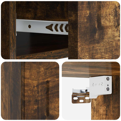 Mobiletto da notte a muro Rovere Fumo 49 x 34,5 x 20 cm | homemem39