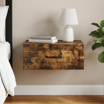 Mobiletto da notte a muro Rovere Fumo 49 x 34,5 x 20 cm