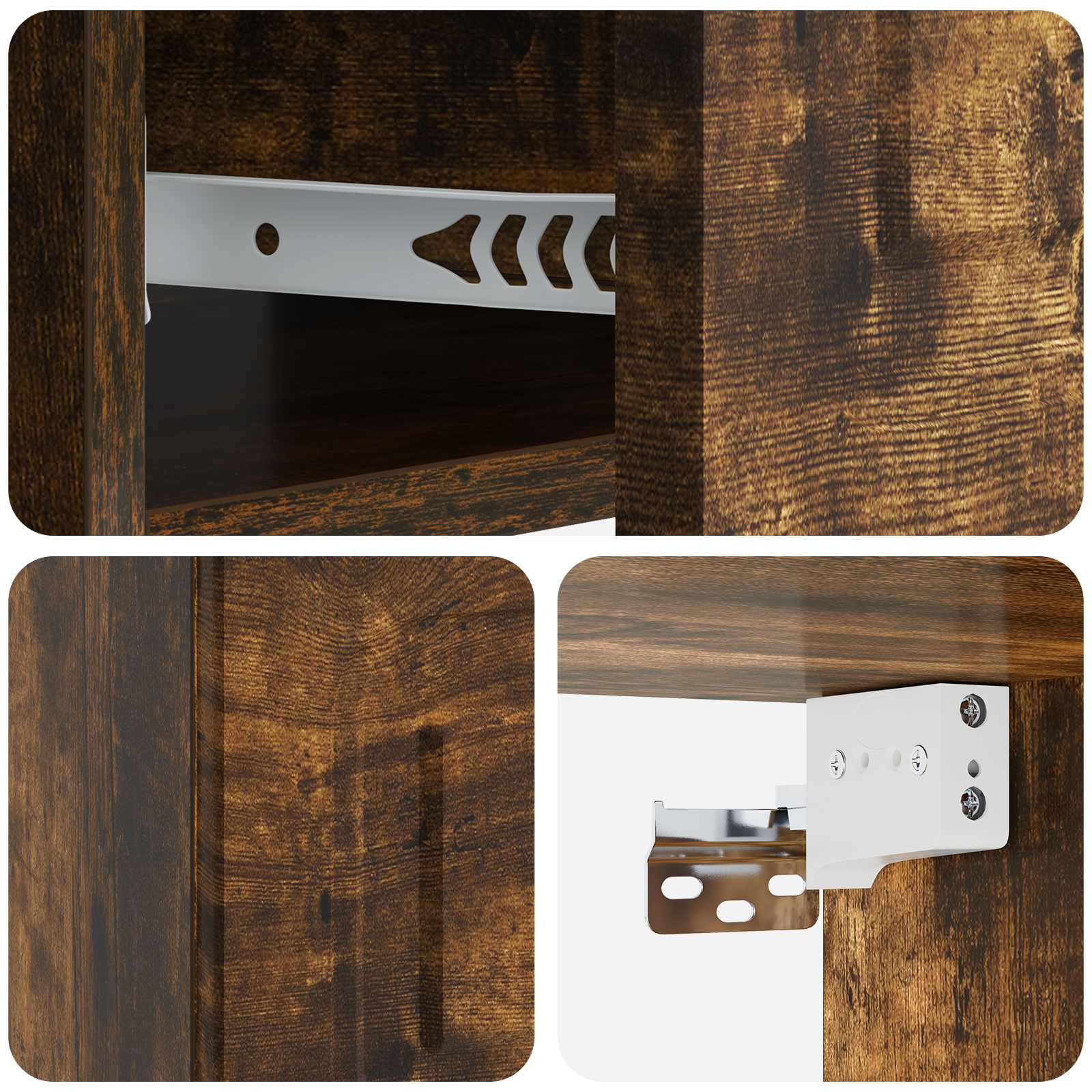 Mobiletto da notte a muro 2 pcs Rovere Fumo 49 x 34,5 x 20 cm | homemem39