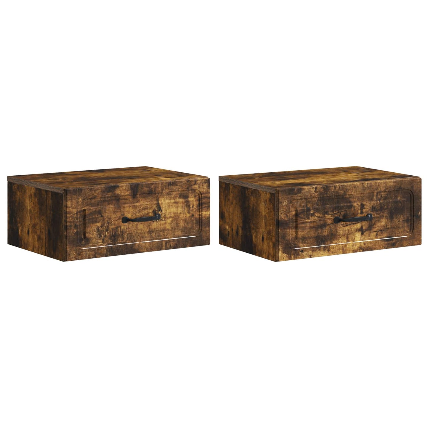 Mobiletto da notte a muro 2 pcs Rovere Fumo 49 x 34,5 x 20 cm | homemem39