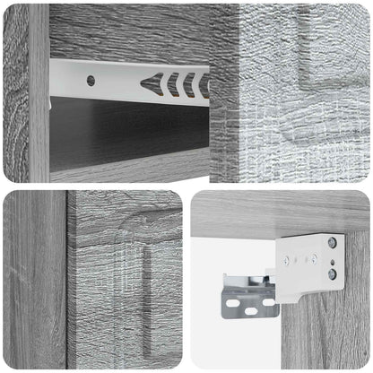 Mobiletto da notte a muro Grigio Sonoma 49 x 34,5 x 20 cm