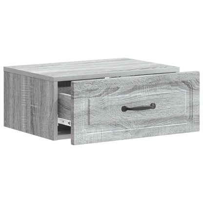 Mobiletto da notte a muro Grigio Sonoma 49 x 34,5 x 20 cm