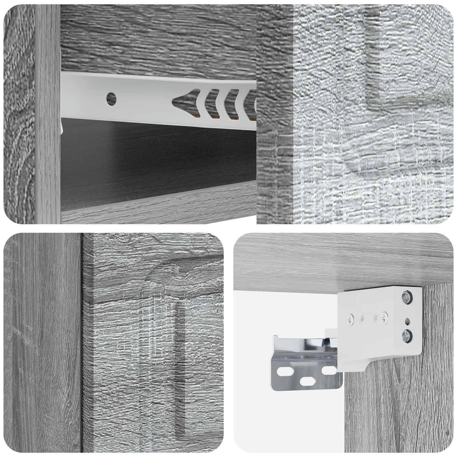 Mobiletto da notte a muro 2 pcs Grigio Sonoma 49 x 34,5 x 20 cm | homemem39