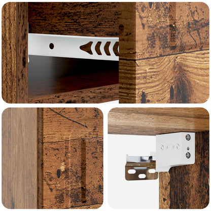 Mobiletto da notte a muro 2 pcs Legno antico 49 x 34,5 x 20 cm | homemem39