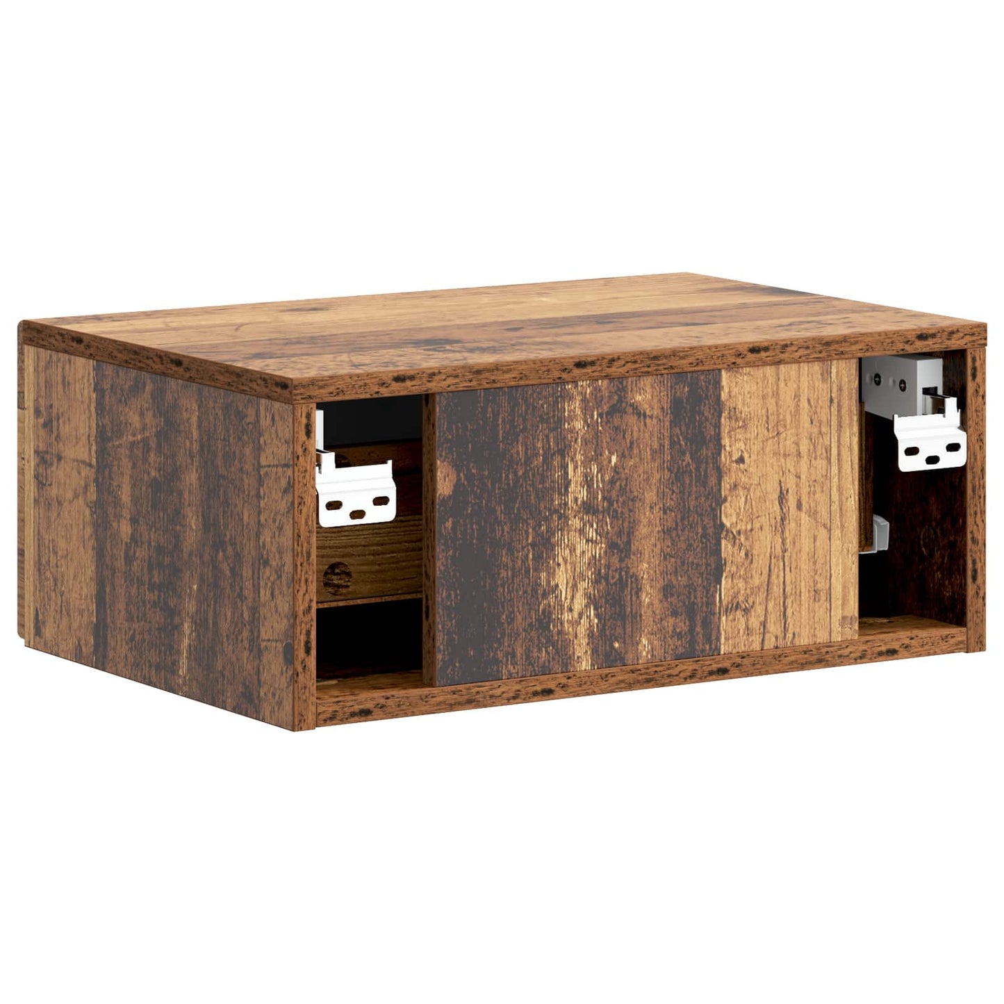 Mobiletto da notte a muro 2 pcs Legno antico 49 x 34,5 x 20 cm | homemem39