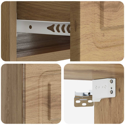 Mobiletto da notte a muro Rovere Artigianale 49 x 34,5 x 20 cm | homemem39