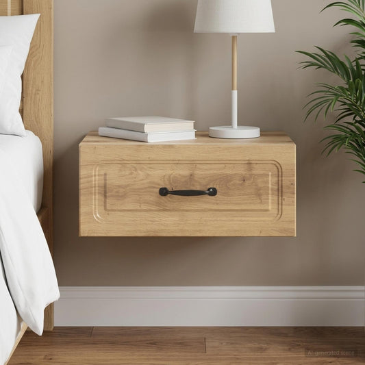 Mobiletto da notte a muro Rovere Artigianale 49 x 34,5 x 20 cm