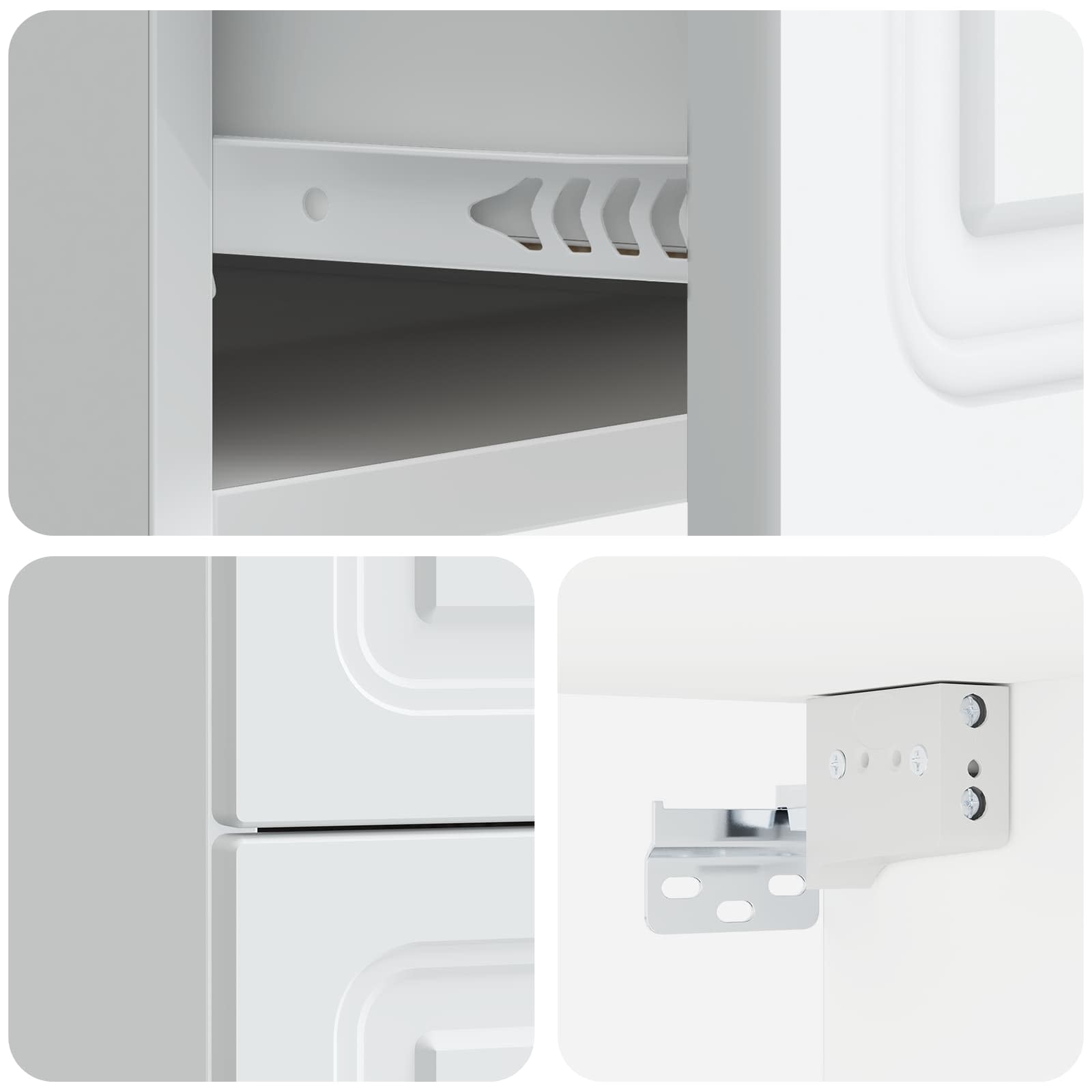 Mobiletto da notte a muro 2 pcs Bianco 34,5 x 33 x 40 cm | homemem39