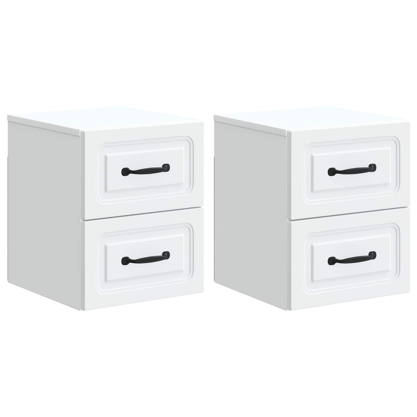 Mobiletto da notte a muro 2 pcs Bianco 34,5 x 33 x 40 cm