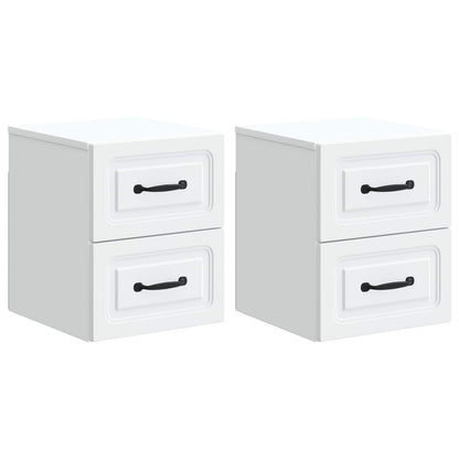 Mobiletto da notte a muro 2 pcs Bianco 34,5 x 33 x 40 cm