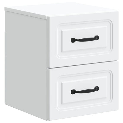 Mobiletto da notte a muro 2 pcs Bianco 34,5 x 33 x 40 cm