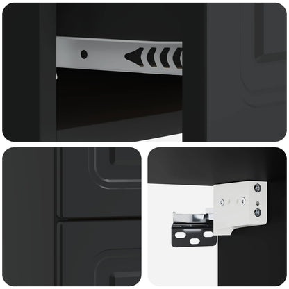 Mobiletto da notte a muro con cassetto Nero 34,5 x 33 x 40 cm | homemem39