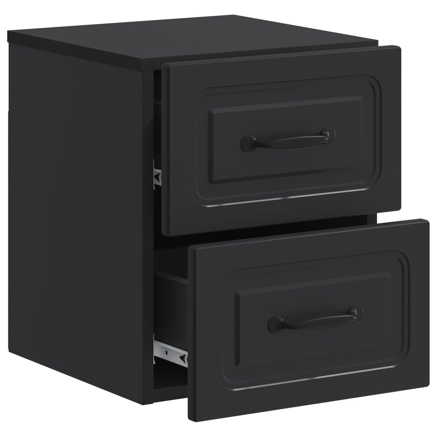 Mobiletto da notte a muro con cassetto Nero 34,5 x 33 x 40 cm | homemem39
