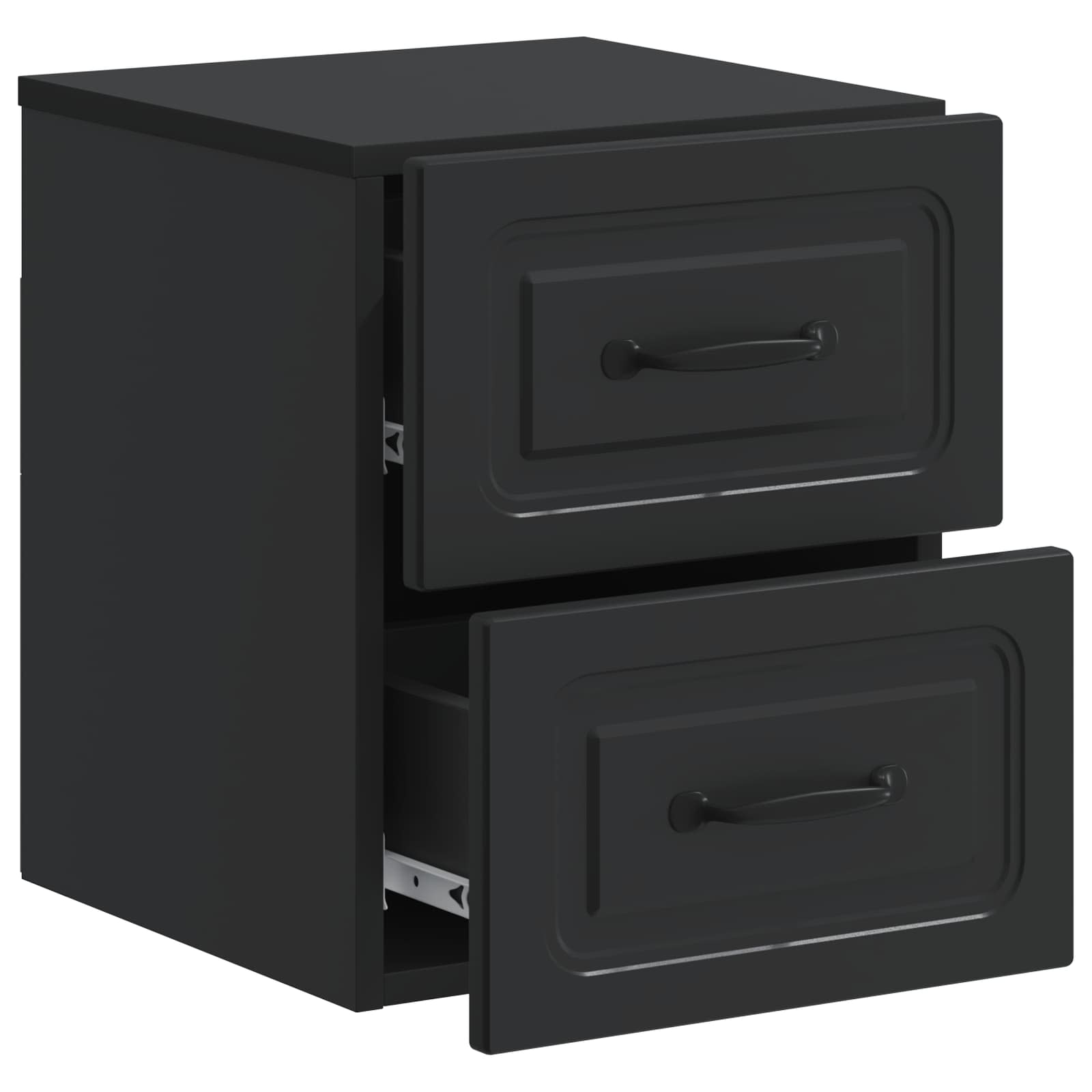 Mobiletto da notte a muro con cassetto Nero 34,5 x 33 x 40 cm | homemem39