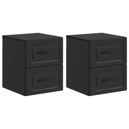Mobiletto da notte a muro 2 pcs Nero 34,5 x 33 x 40 cm | homemem39