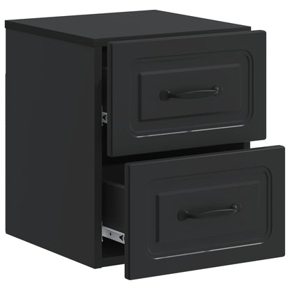 Mobiletto da notte a muro 2 pcs Nero 34,5 x 33 x 40 cm | homemem39