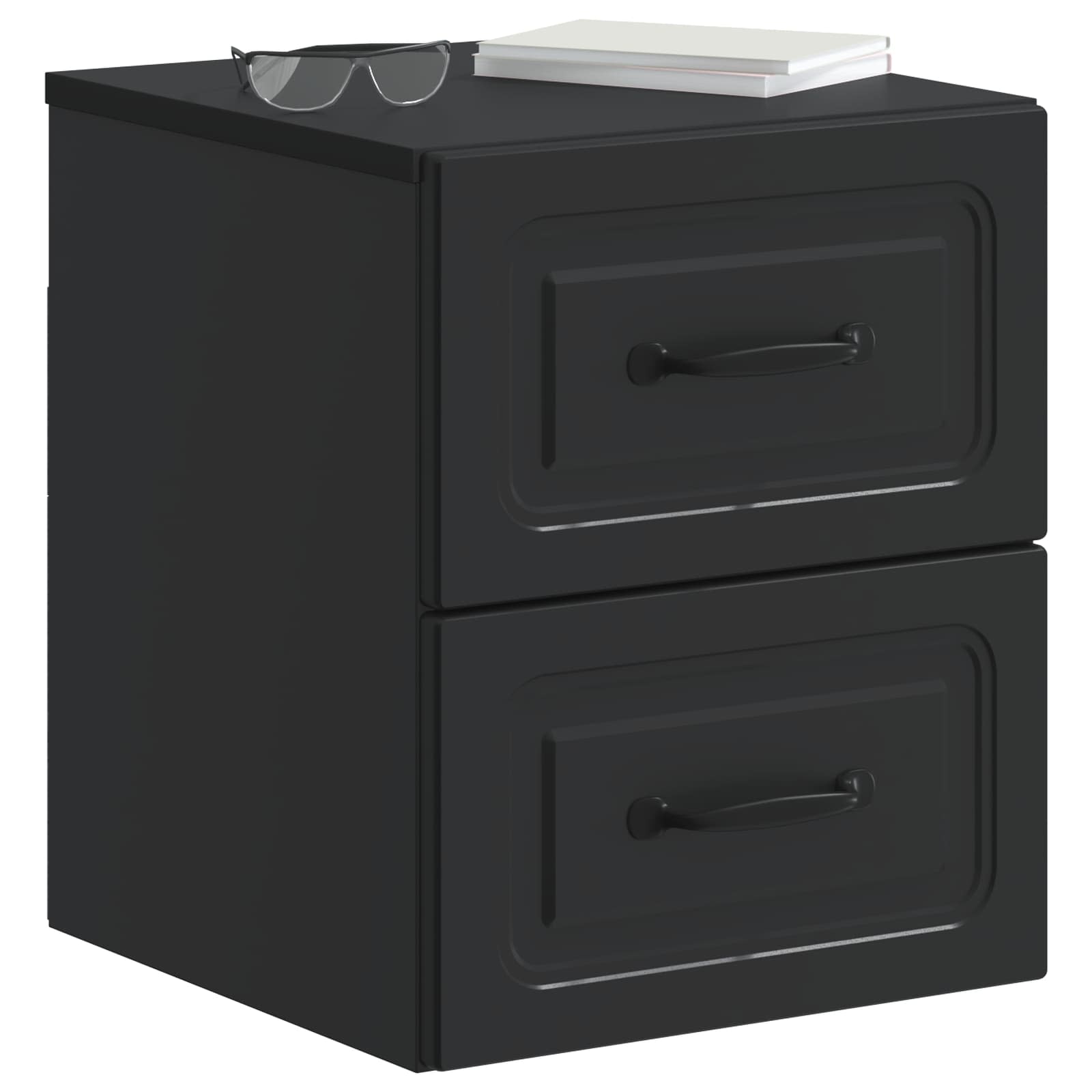 Mobiletto da notte a muro 2 pcs Nero 34,5 x 33 x 40 cm | homemem39
