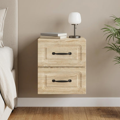 Mobiletto da notte a muro Rovere Sonoma 34,5 x 33 x 40 cm