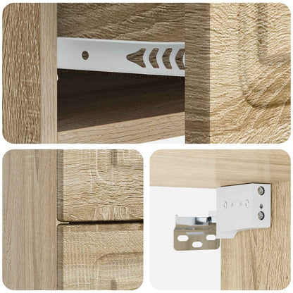 Mobiletto da notte a muro 2 pcs Rovere Sonoma 34,5 x 33 x 40 cm | homemem39