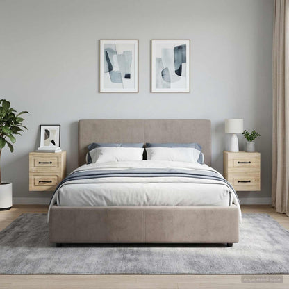 Mobiletto da notte a muro 2 pcs Rovere Sonoma 34,5 x 33 x 40 cm